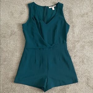Forever 21 Teal Sleeveless V-Neck Romper